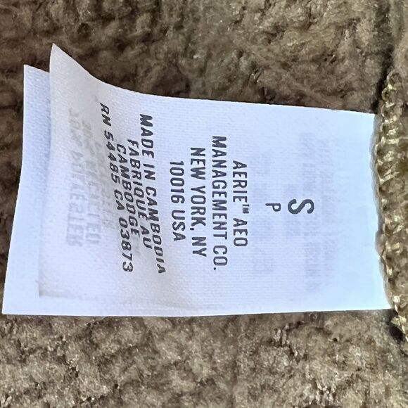 Aerie Jacket Womens Small Burnt Yellow Sherpa Teddy Quarter Zip Pullover Jacket - Picture 9 of 11